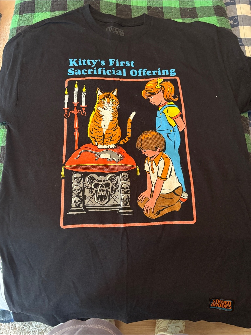 Threadless Black Kitty's First Sacrificial Offering Graphic Tee
